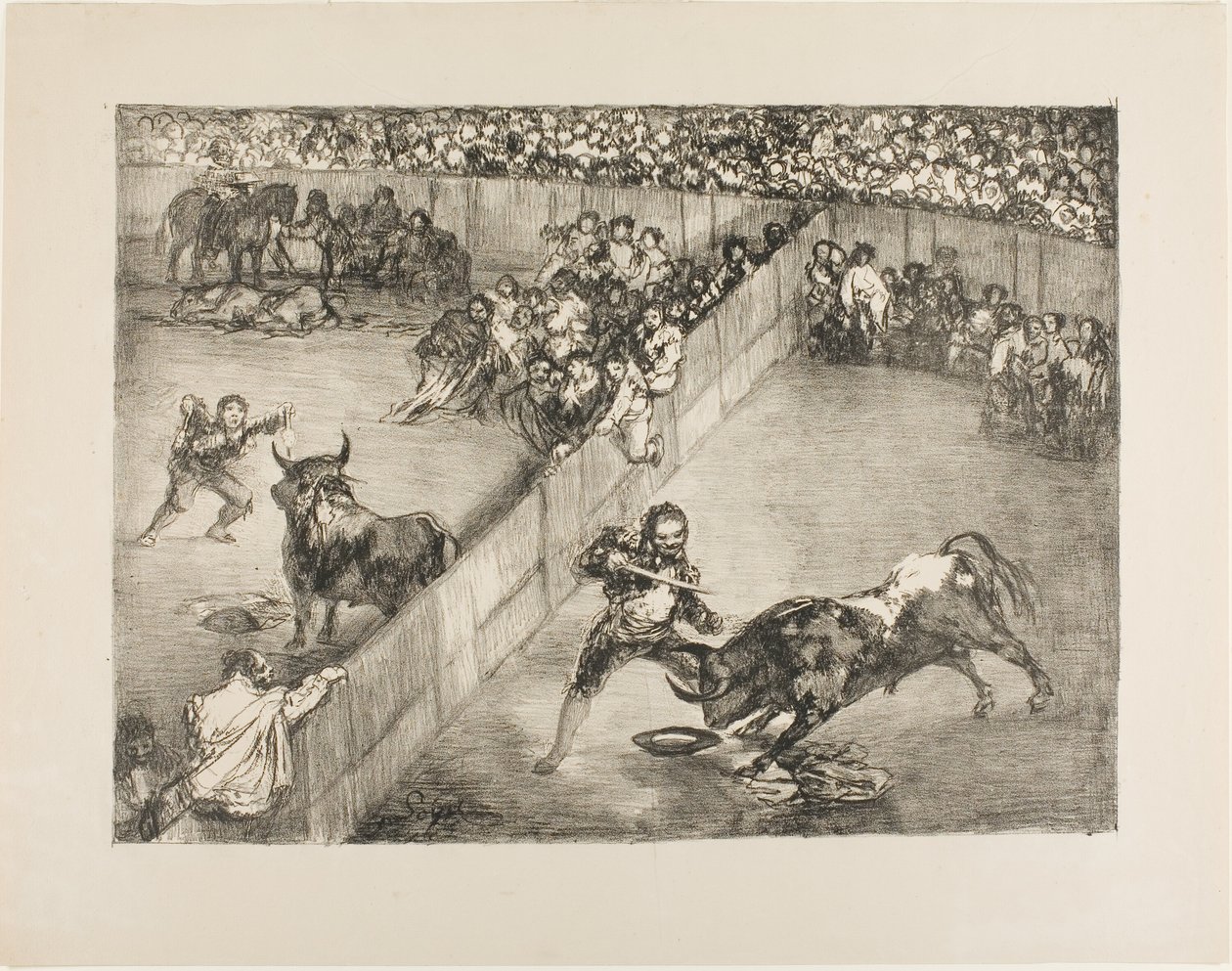 Corrida dans une arène divisée, des Taureaux de Bordeaux - Francisco Jose de Goya y Lucientes