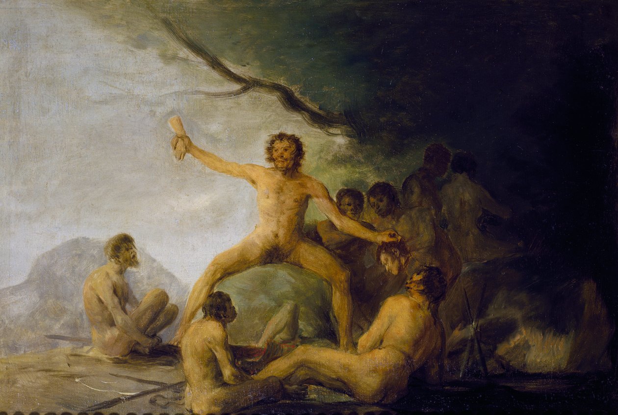 Cannibales savourant des restes humains, vers 1800-08 (huile sur panneau) - Francisco Jose de Goya y Lucientes