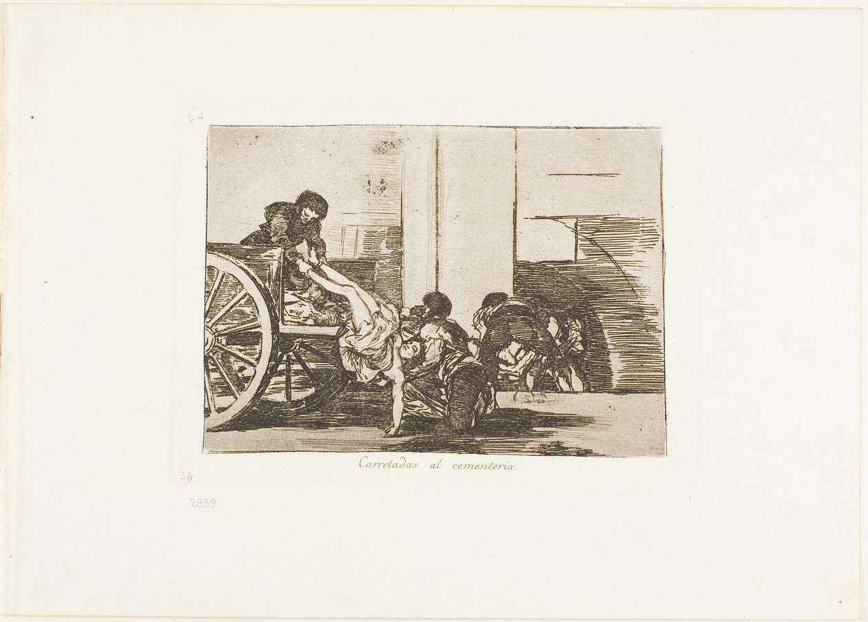 Charrettes au cimetière, planche 64 de Les Désastres de la guerre - Francisco Jose de Goya y Lucientes