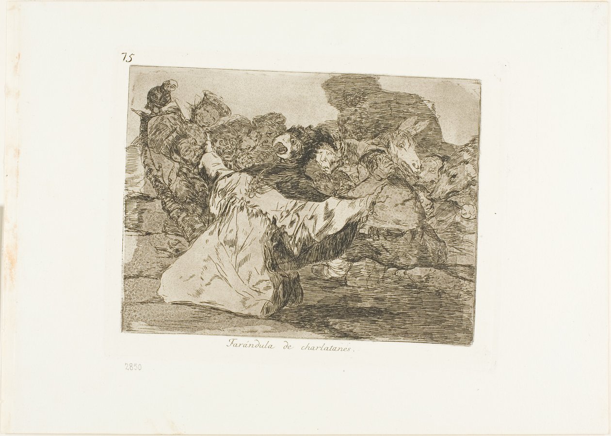 Spectacle du charlatan, planche 75 des Désastres de la guerre - Francisco Jose de Goya y Lucientes