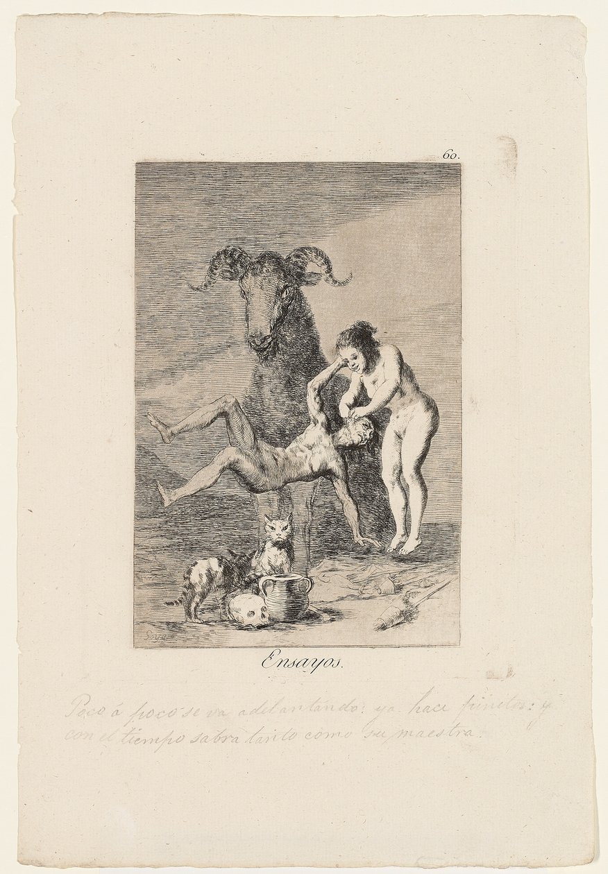 Ensayos, planche de "Los Caprichos" - Francisco de Goya