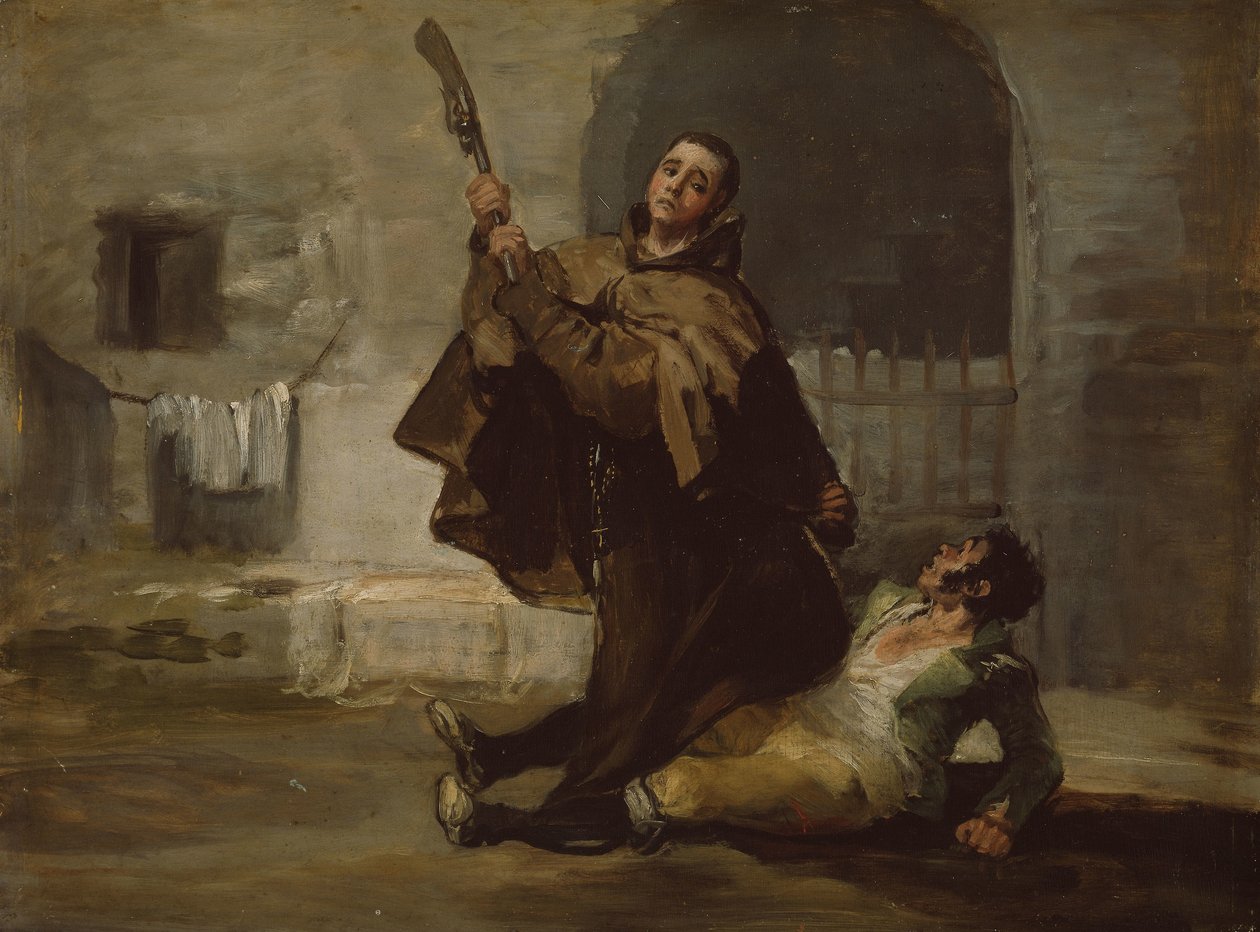 Frère Pedro Clubs El Maragato avec la crosse du fusil, vers 1806 (huile sur panneau) - Francisco Jose de Goya y Lucientes