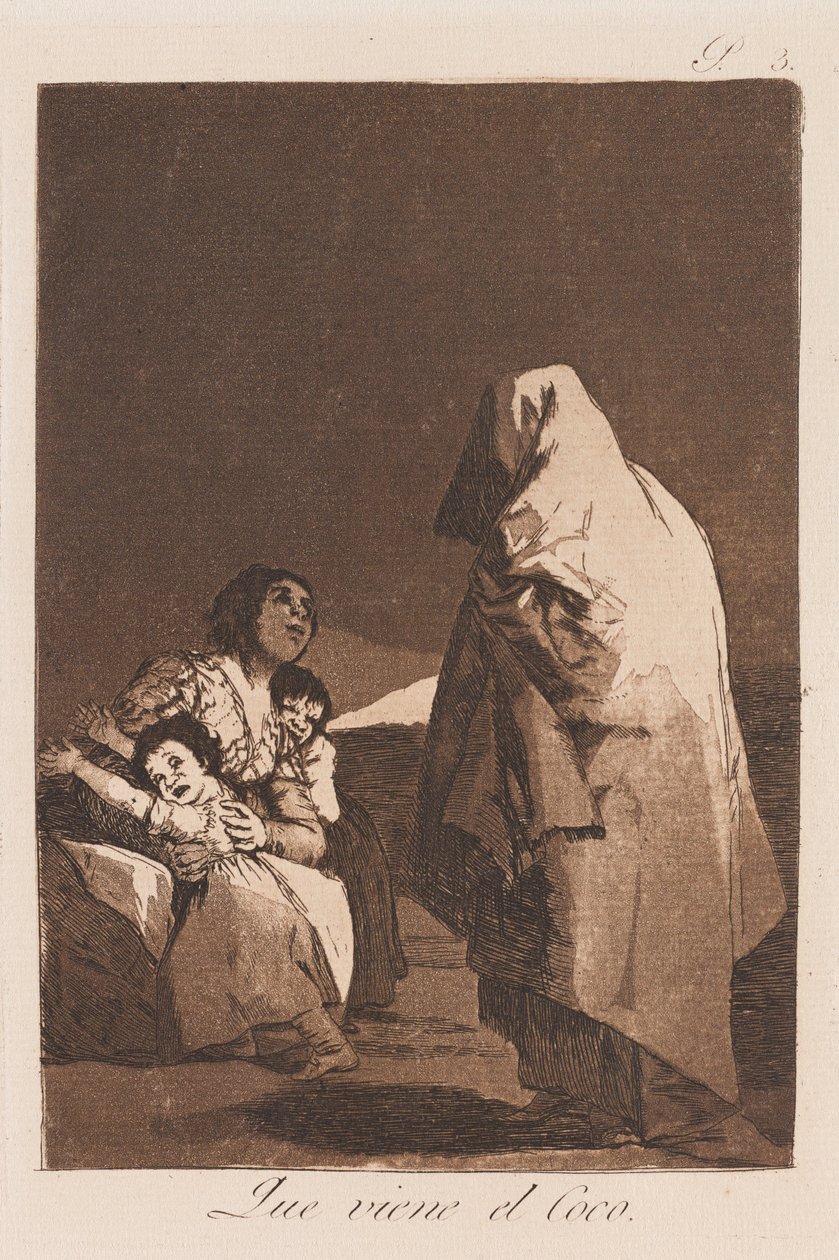 Voici le Croque-mitaine, fin 18ème-début 19ème siècle (impression) - Francisco de Goya