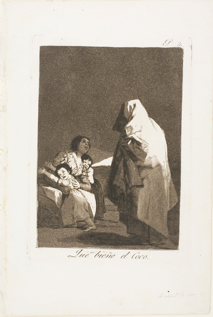 Voici le Croque-mitaine, planche trois de Los Caprichos - Francisco Jose de Goya y Lucientes