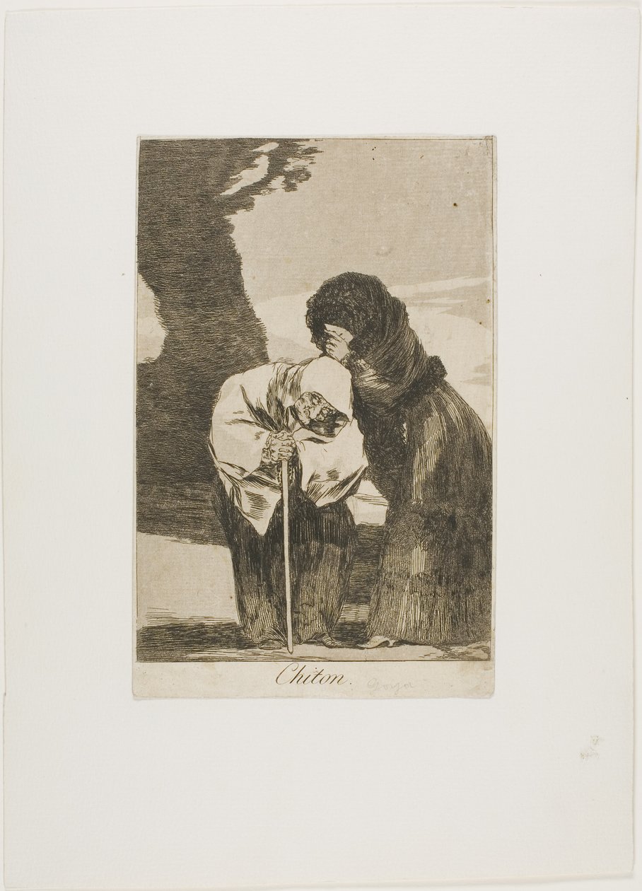 Silence, planche 28 de Los Caprichos - Francisco Jose de Goya y Lucientes