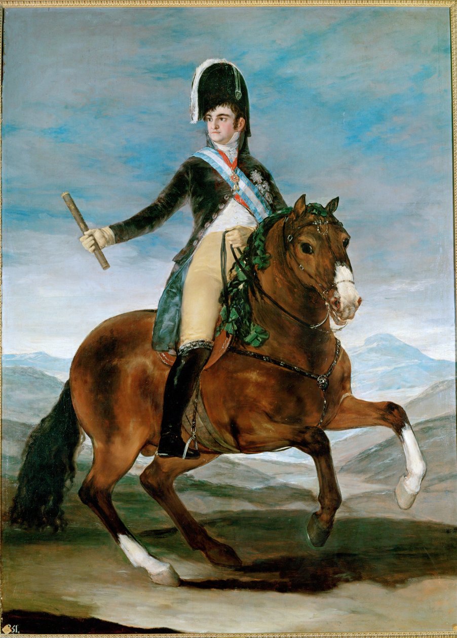 Roi Ferdinand VII, portrait équestre ... (peinture sur toile) - Francisco Jose de Goya y Lucientes