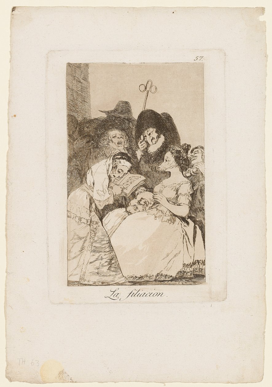 La Filiacion, planche de "Los Caprichos", 1799 - Francisco de Goya