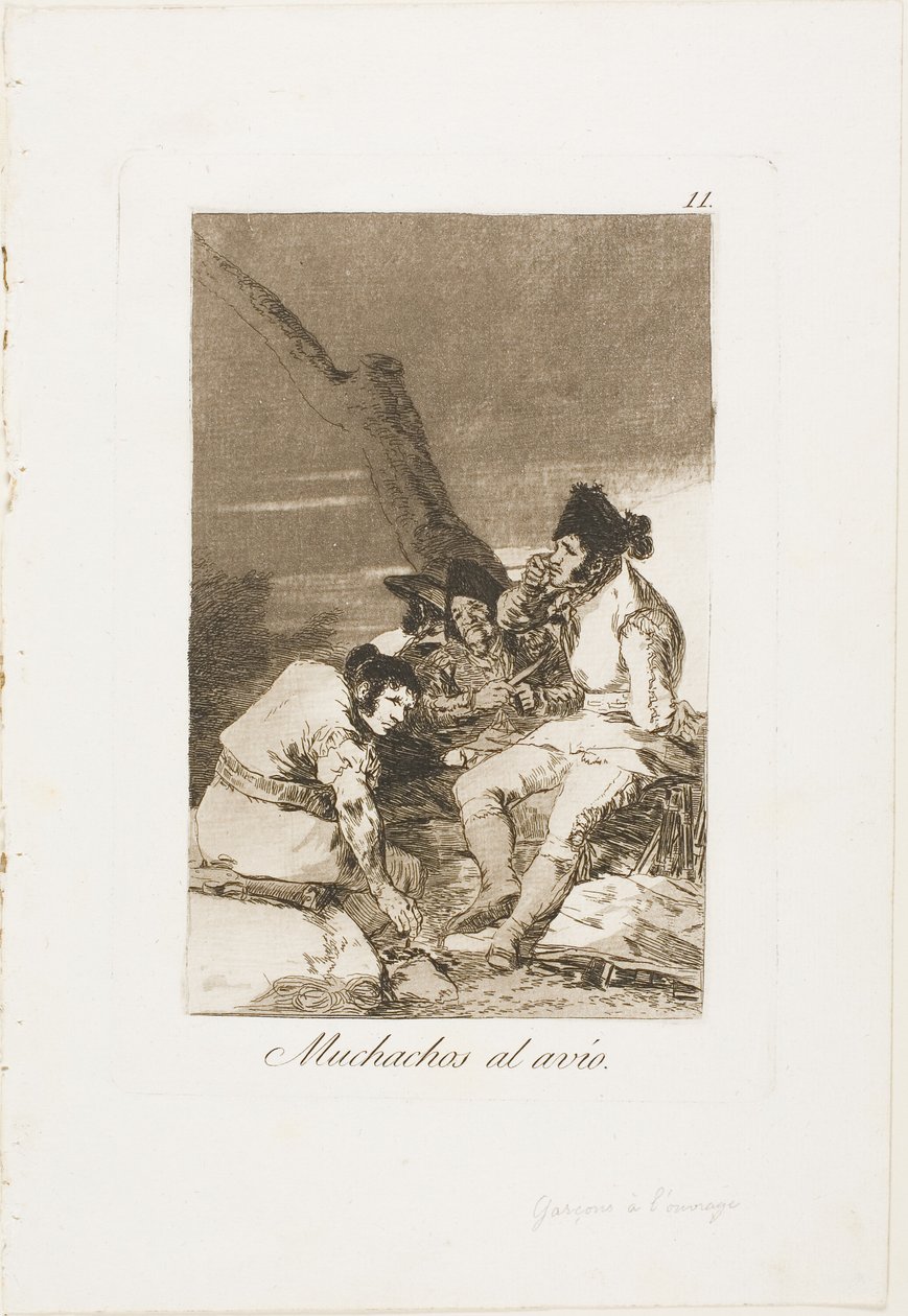 Jeunes se préparant, planche onze de Los Caprichos - Francisco Jose de Goya y Lucientes