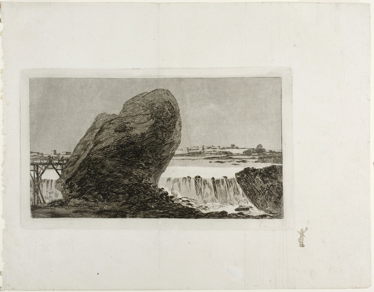 Paysage avec cascade, avant 1810 - Francisco de Goya