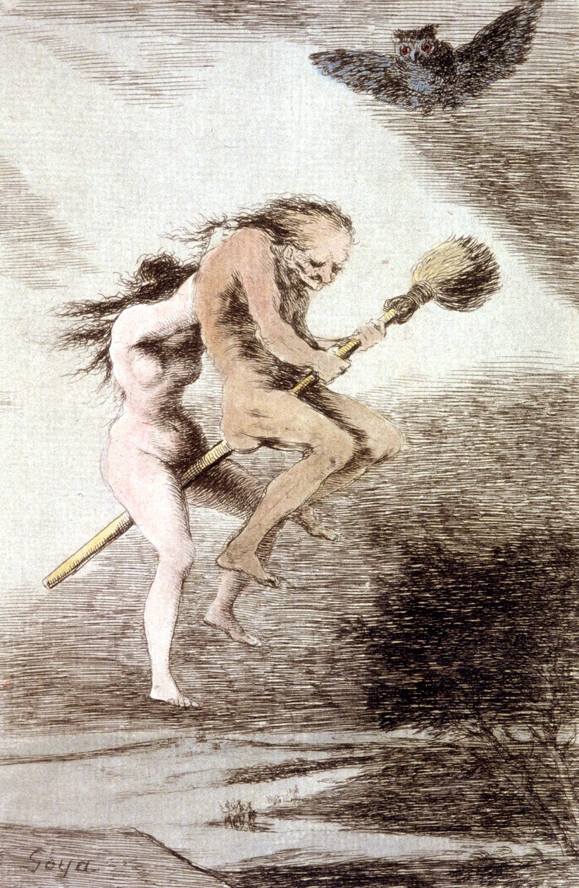 "Linda maestria" sorcières sur un balai, vers 1802 - Francisco Jose de Goya y Lucientes