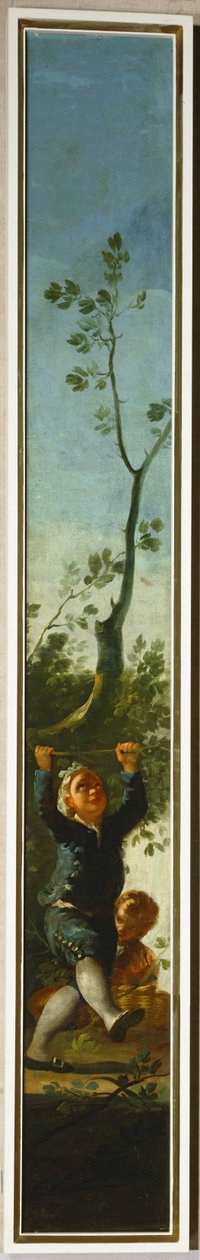 Petit garçon et arbre ... (peinture sur toile) - Francisco Jose de Goya y Lucientes