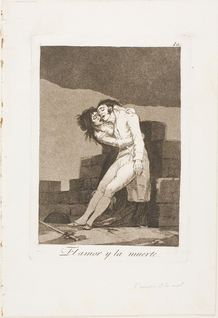 Amour et mort, planche dix de Los Caprichos - Francisco Jose de Goya y Lucientes