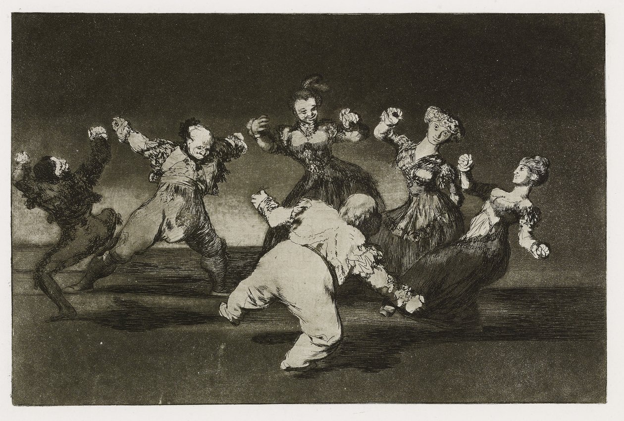 Folie joyeuse (Disparate alegre), Planche 12 de "Los Proverbios", c.1819-24 - Francisco de Goya