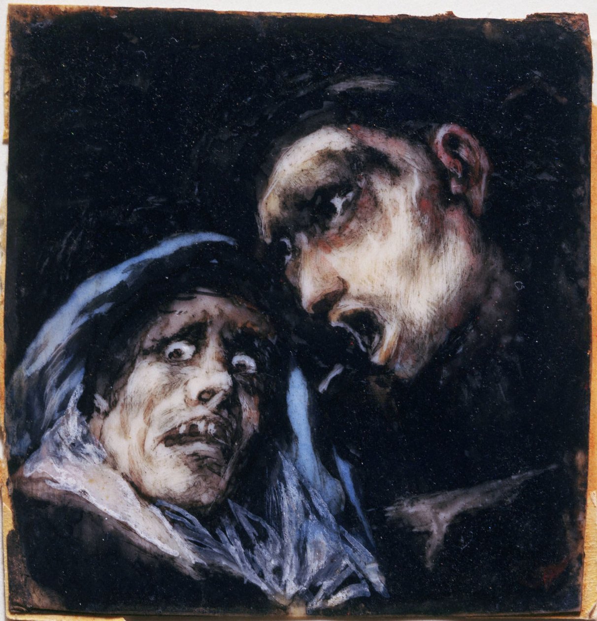 Moine parlant à une vieille femme - Francisco Jose de Goya y Lucientes