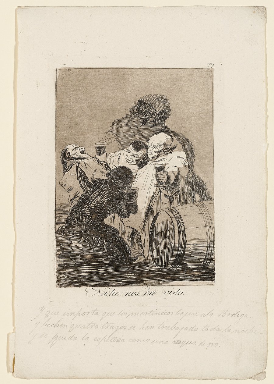 Nadie Nos Ha Visto, planche de "Los Caprichos", 1799 - Francisco de Goya