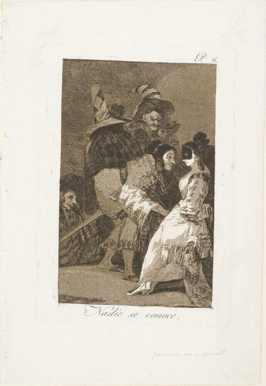 Personne ne se connaît, planche six de Los Caprichos - Francisco Jose de Goya y Lucientes