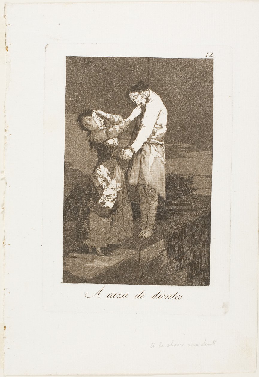 À la chasse aux dents, planche douze de Los Caprichos - Francisco Jose de Goya y Lucientes