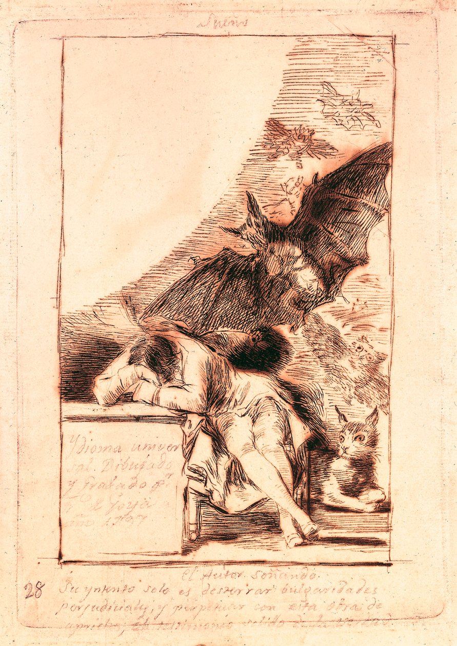 Dessin préparatoire pour le numéro 43 de la série "Les caprices" - Francisco de Goya