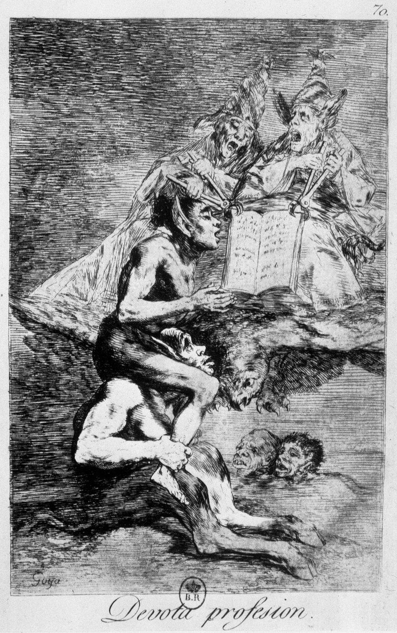 Profession de foi, scène de sorcellerie avec elfes par Goya, fin 18e siècle - Francisco de Goya