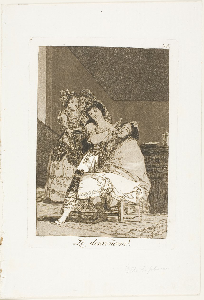 Elle le dépouille, planche 35 de Los Caprichos - Francisco Jose de Goya y Lucientes