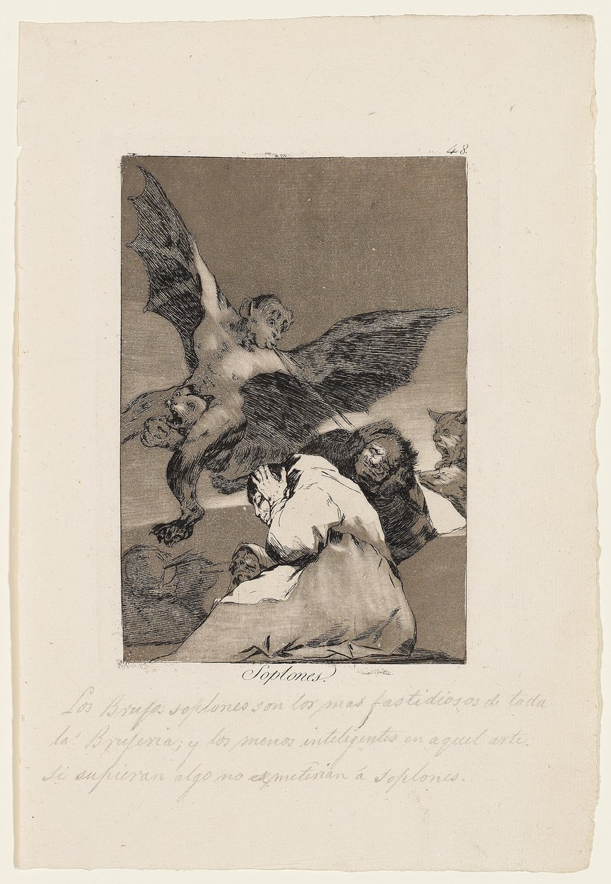 Soplones, planche de "Los Caprichos" - Francisco de Goya