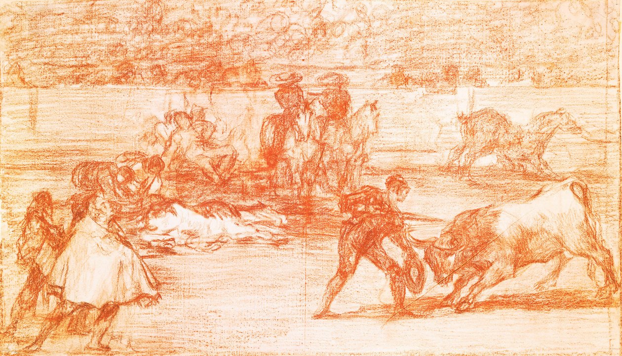 Tauromachie : un torero se prépare à tuer en utilisant un chapeau à la place de la muleta - Francisco Jose de Goya y Lucientes