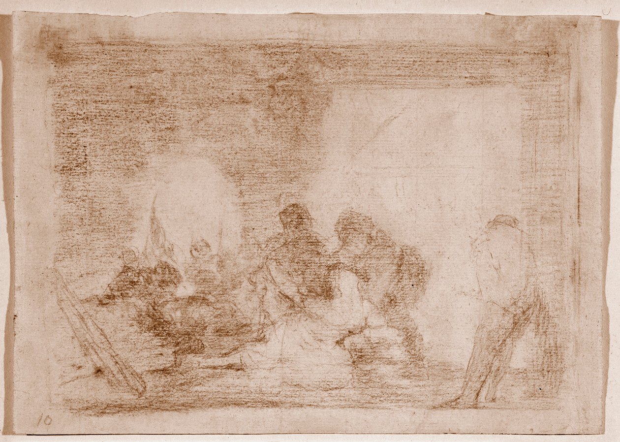 Les désastres de la guerre : Un homme témoin du viol de sa femme - Francisco de Goya