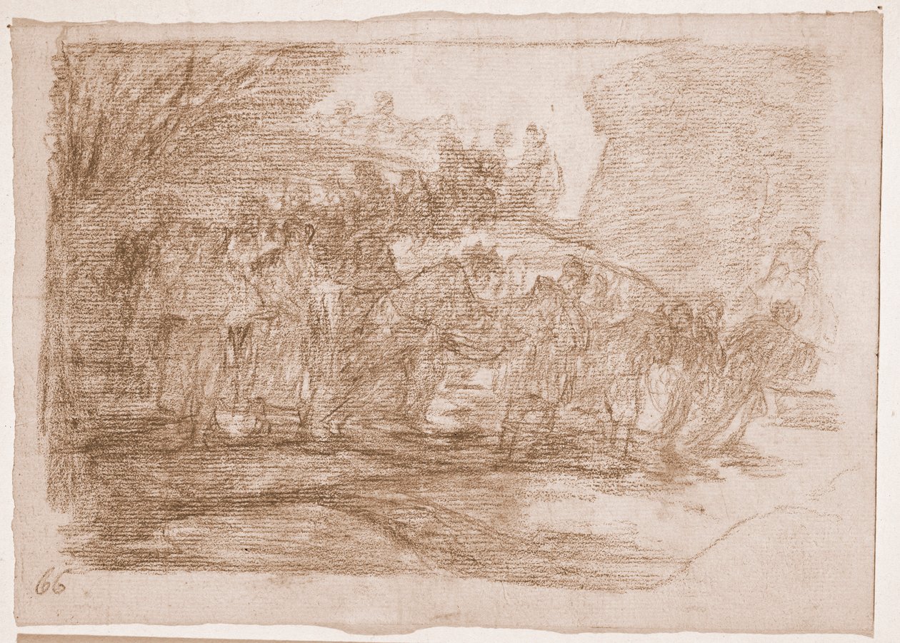 Les Désastres de la guerre : Ils ne connaissent pas le chemin (dessin préparatoire) - Francisco de Goya