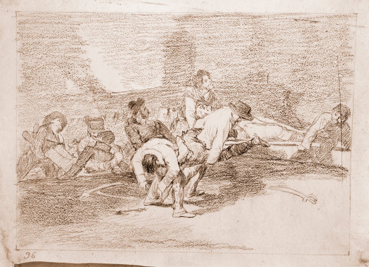 Les désastres de la guerre : Ils pourront encore servir (dessin préparatoire) - Francisco de Goya