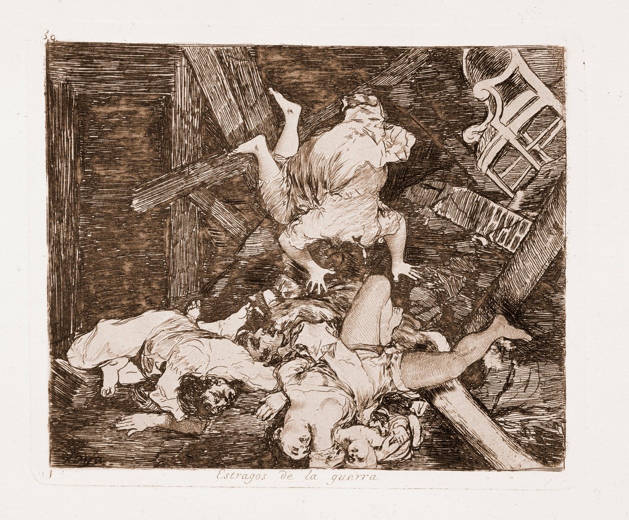Les Désastres de la guerre : Dégâts de guerre (gravure d