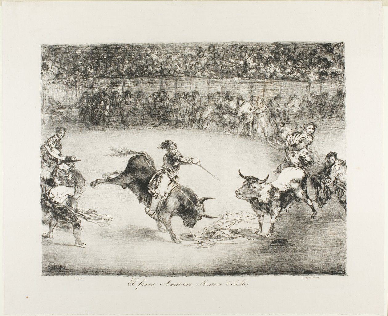 Le célèbre Américain, Mariano Ceballos, des Taureaux de Bordeaux - Francisco Jose de Goya y Lucientes