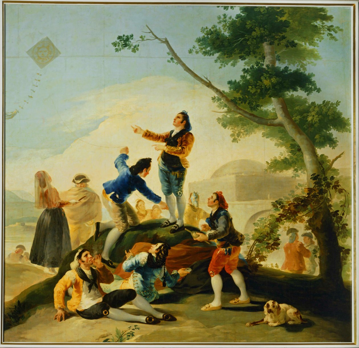 Le cerf-volant Dessin animé pour une tapisserie au Prado ... (peinture sur toile) - Francisco Jose de Goya y Lucientes