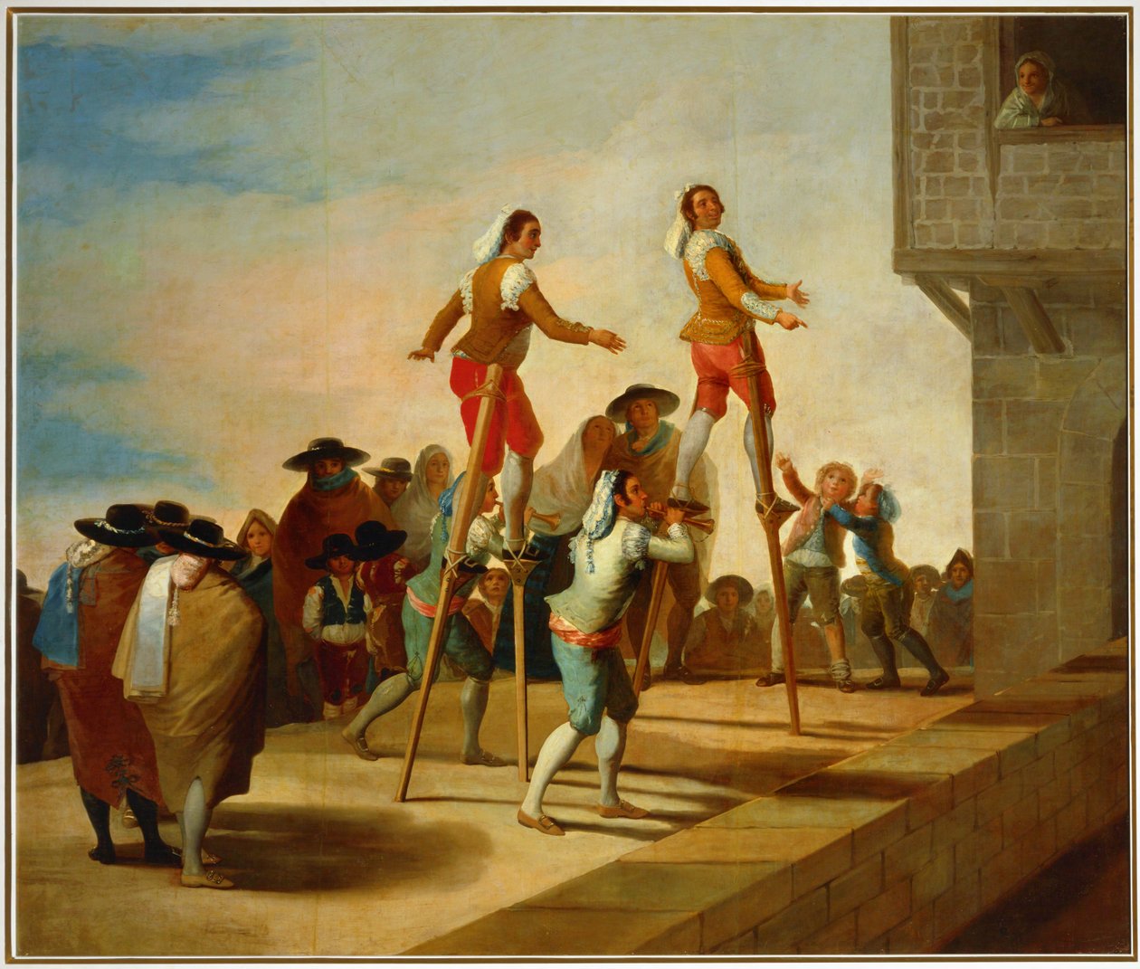 Les échassesCarton pour une tapisserie au Prado ... (peinture sur toile) - Francisco Jose de Goya y Lucientes