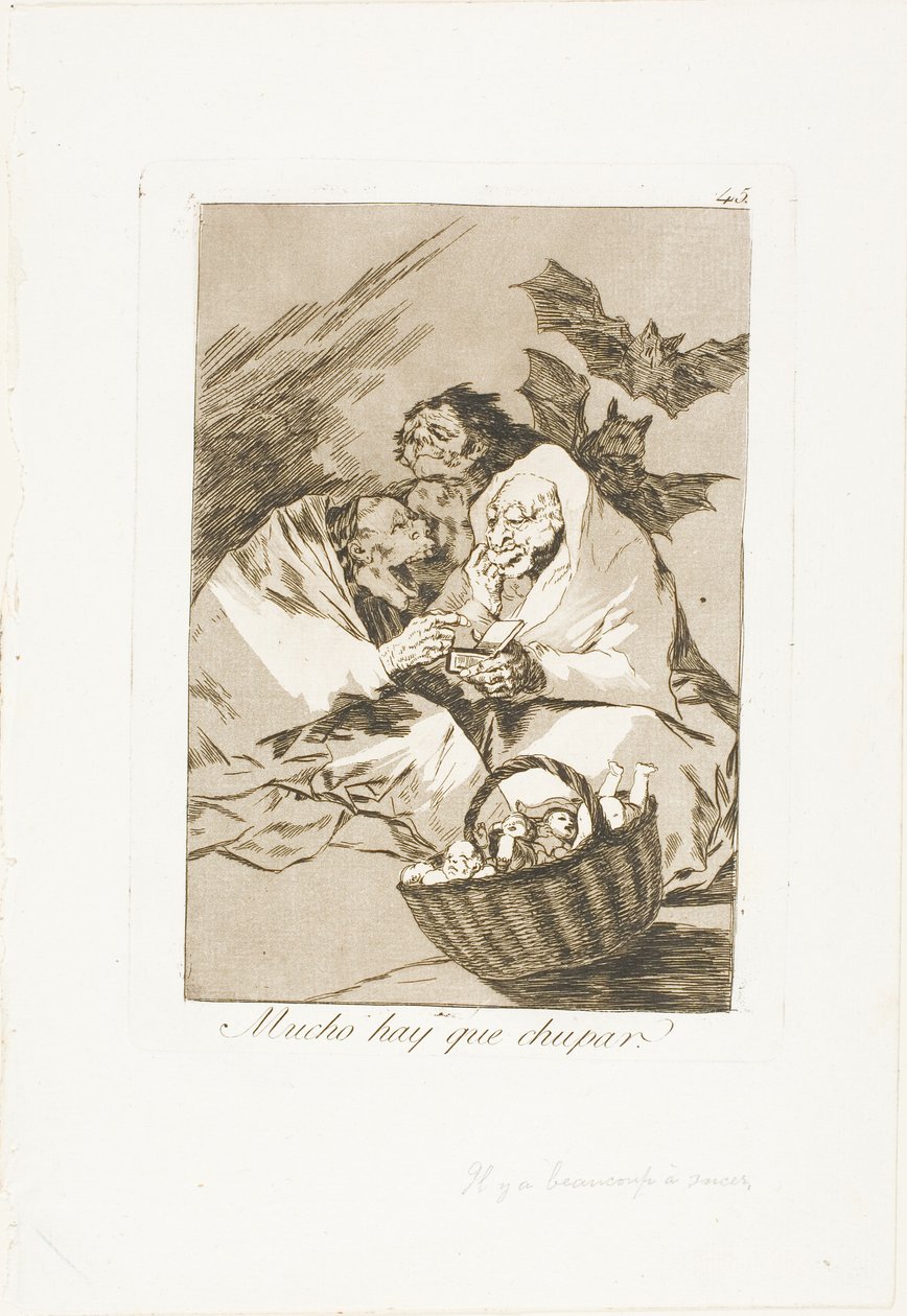 Il y a beaucoup à sucer, planche 45 de Los Caprichos - Francisco Jose de Goya y Lucientes