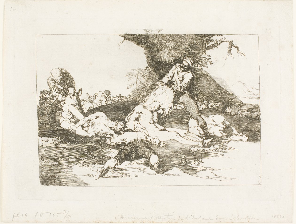 Ils les utilisent, planche 16 de Les désastres de la guerre - Francisco Jose de Goya y Lucientes