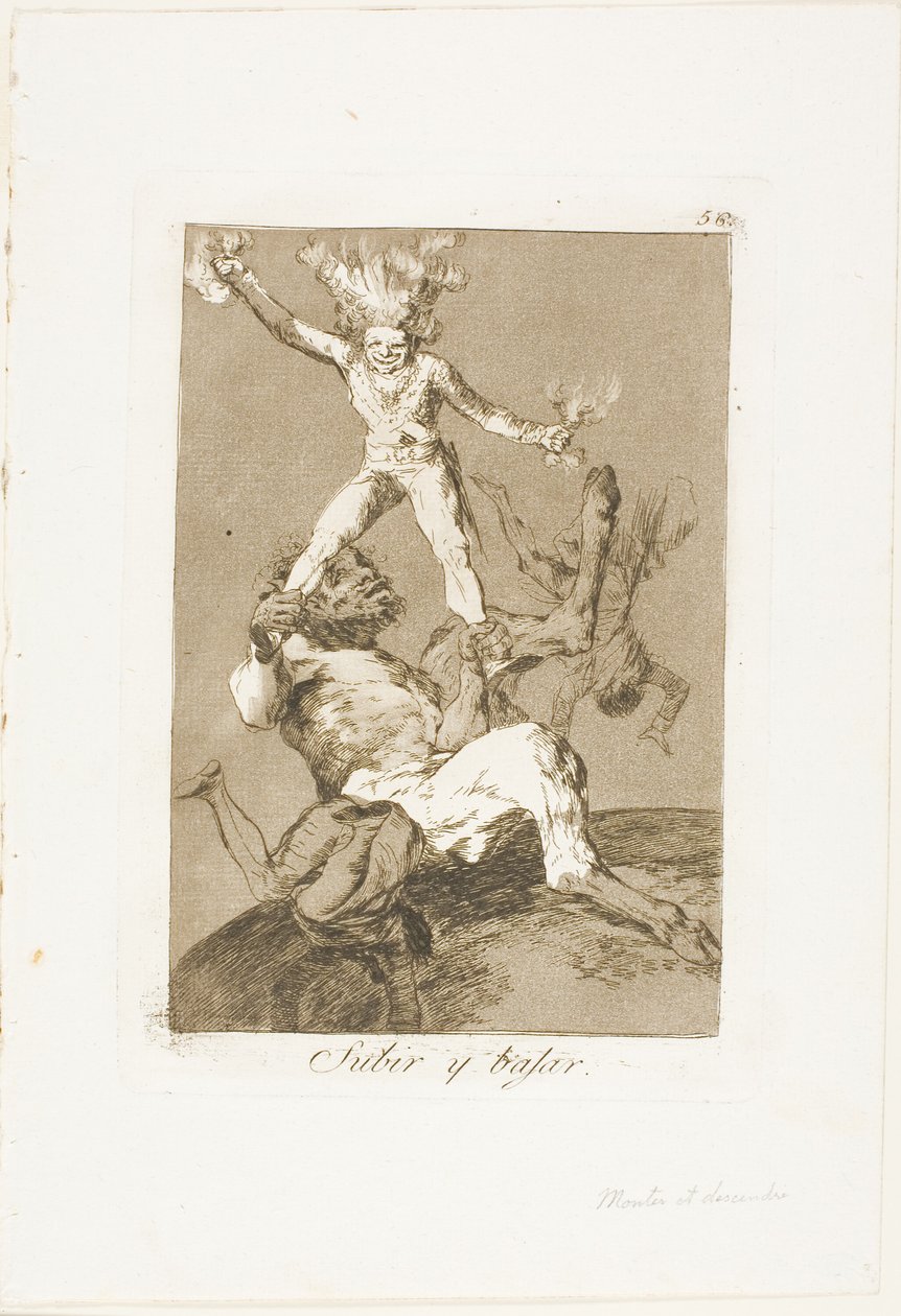 Monter et descendre, planche 56 de Los Caprichos - Francisco Jose de Goya y Lucientes