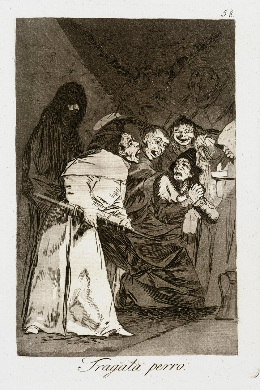 Avalez-le, chien (Caprichos 58) - Francisco Jose de Goya y Lucientes