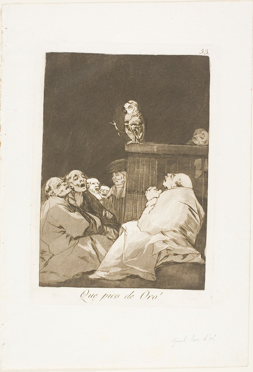 Quel bec doré !, planche 53 de Los Caprichos - Francisco Jose de Goya y Lucientes