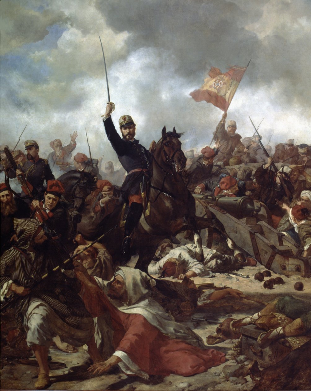 Le général Juan Prim y Prats (1814-70) à la bataille de Tétouan en 1860 - Francisco Sans y Cabot