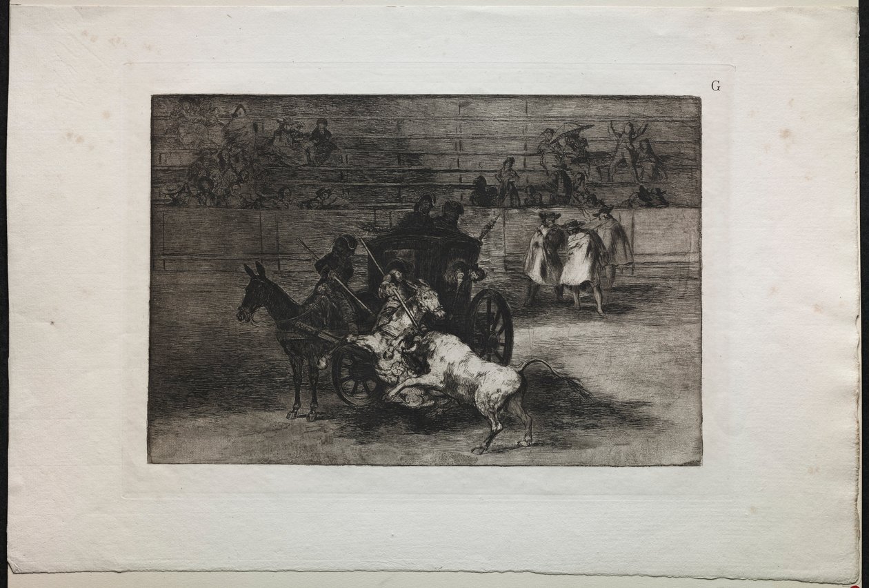 Corridas : Combat dans un carrosse attelé à deux mules, 1876 - Francisco de Goya
