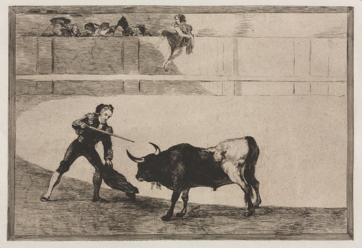 Corridas : Pedro Romeo tuant le taureau arrêté - Francisco de Goya