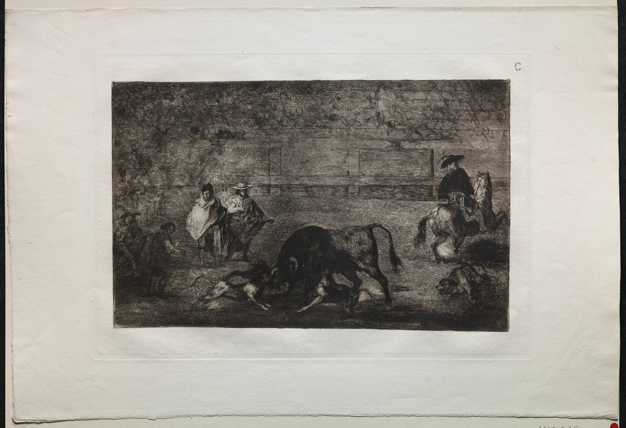 Corridas : Le chien lâché sur le taureau, 1876 - Francisco de Goya