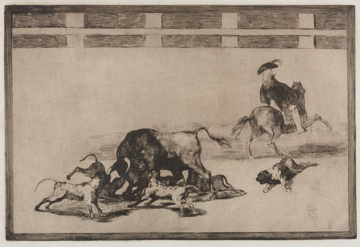 Corridas : Ils lâchent les chiens sur le taureau, 1876 - Francisco de Goya