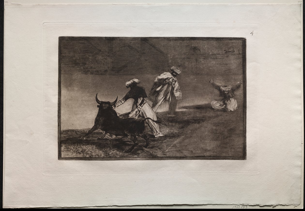Corridas : Ils jouent un autre avec la cape dans une enceinte - Francisco de Goya