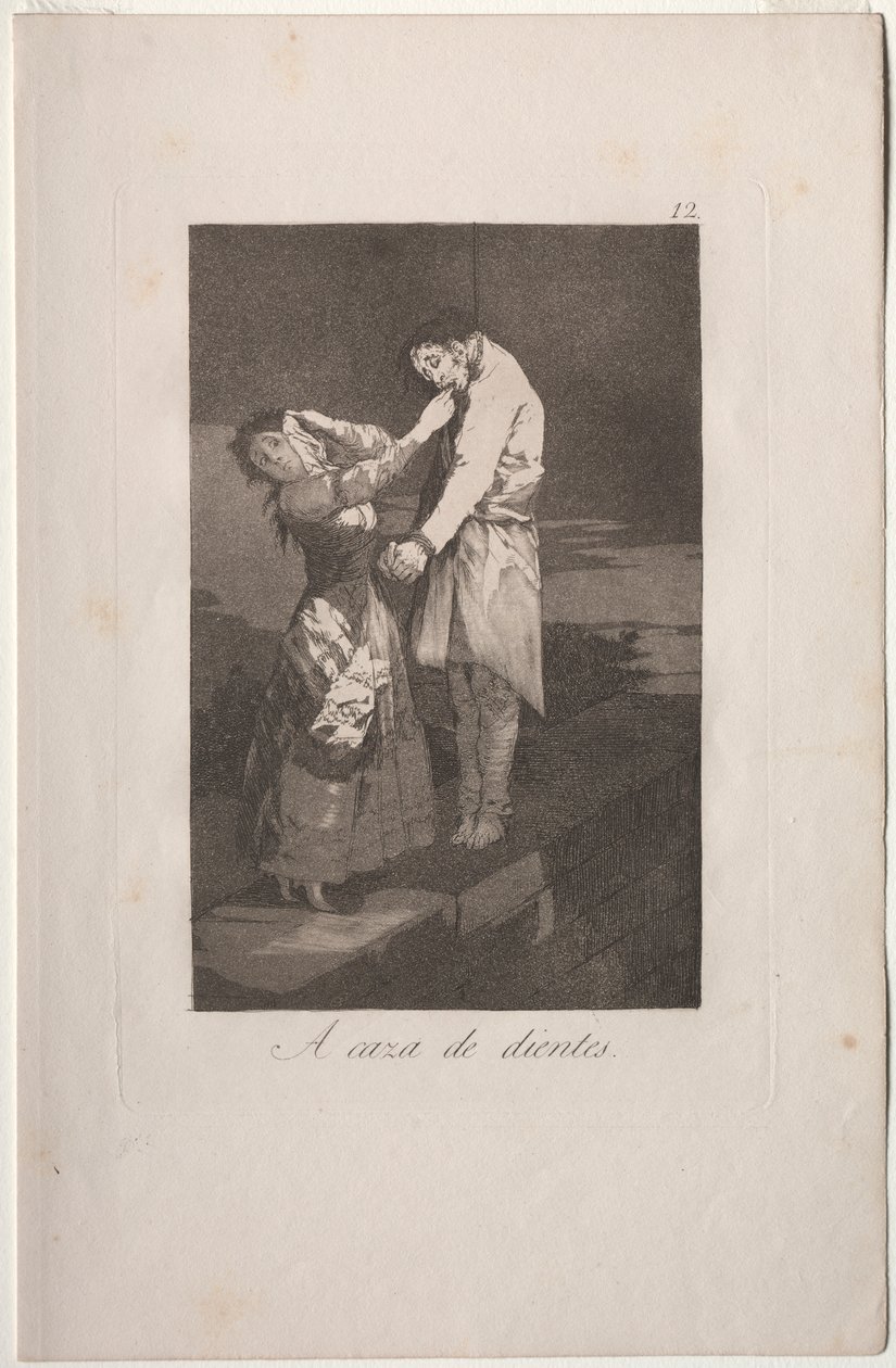 Caprichos : À la chasse aux dents - Francisco de Goya