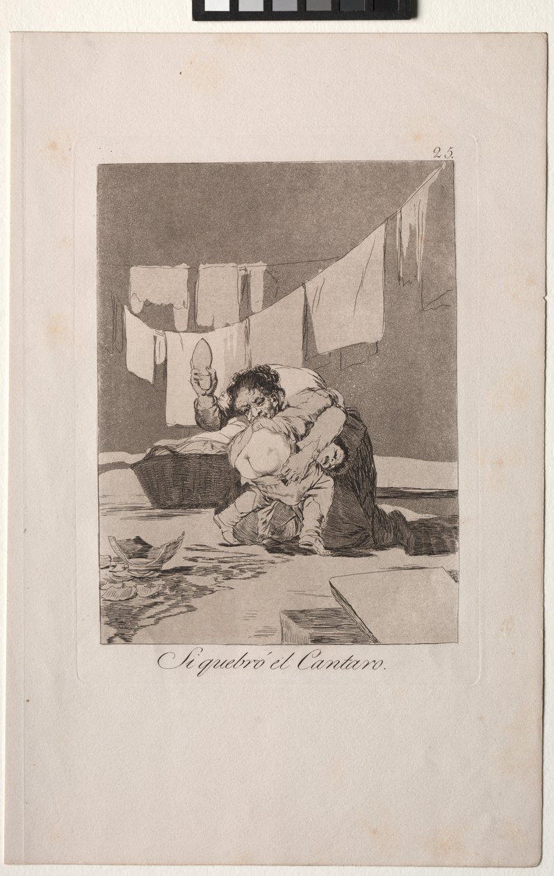 Caprichos: Oui, il a cassé le pot. - Francisco de Goya