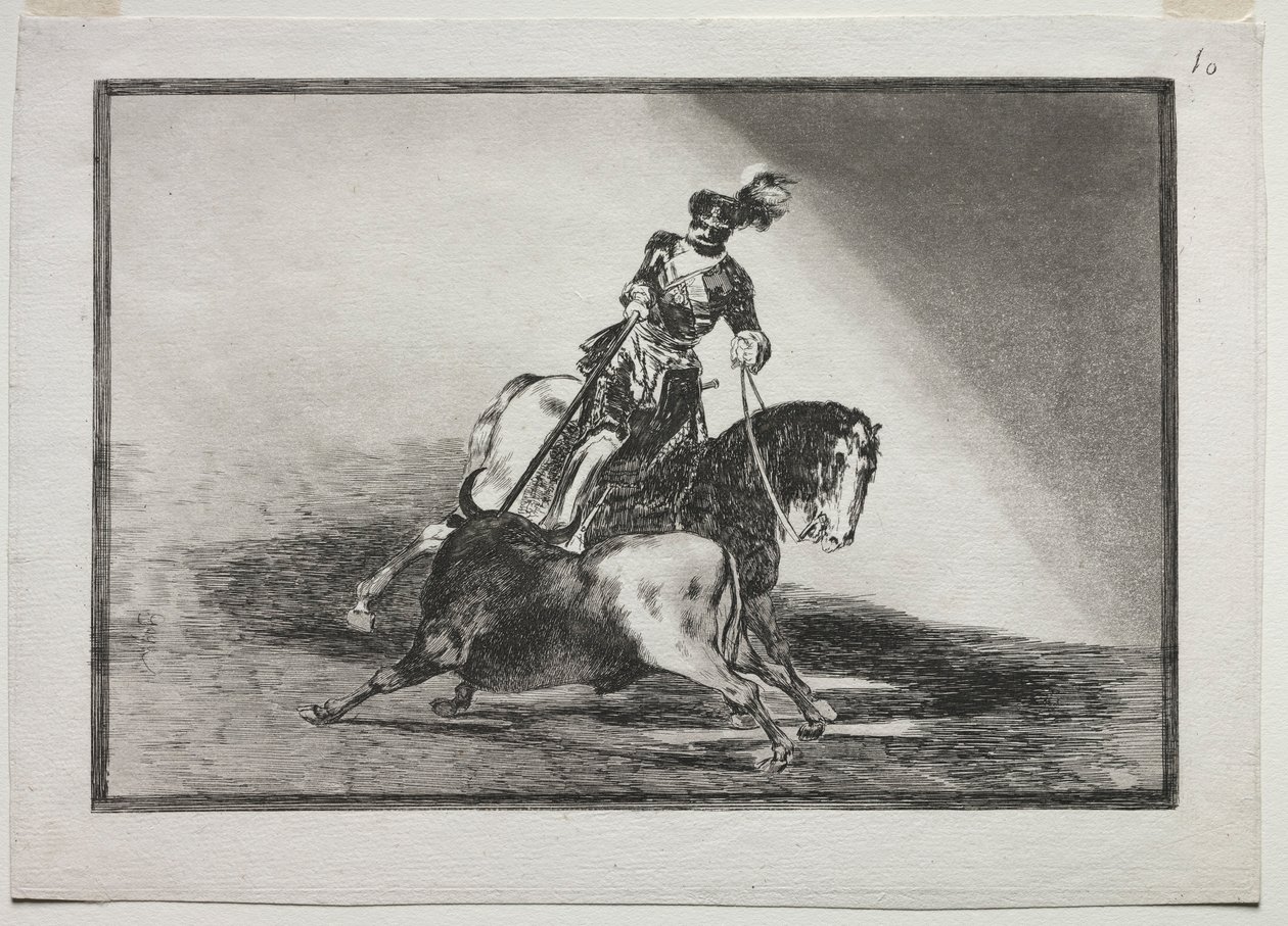 Charles V transperçant un taureau dans l