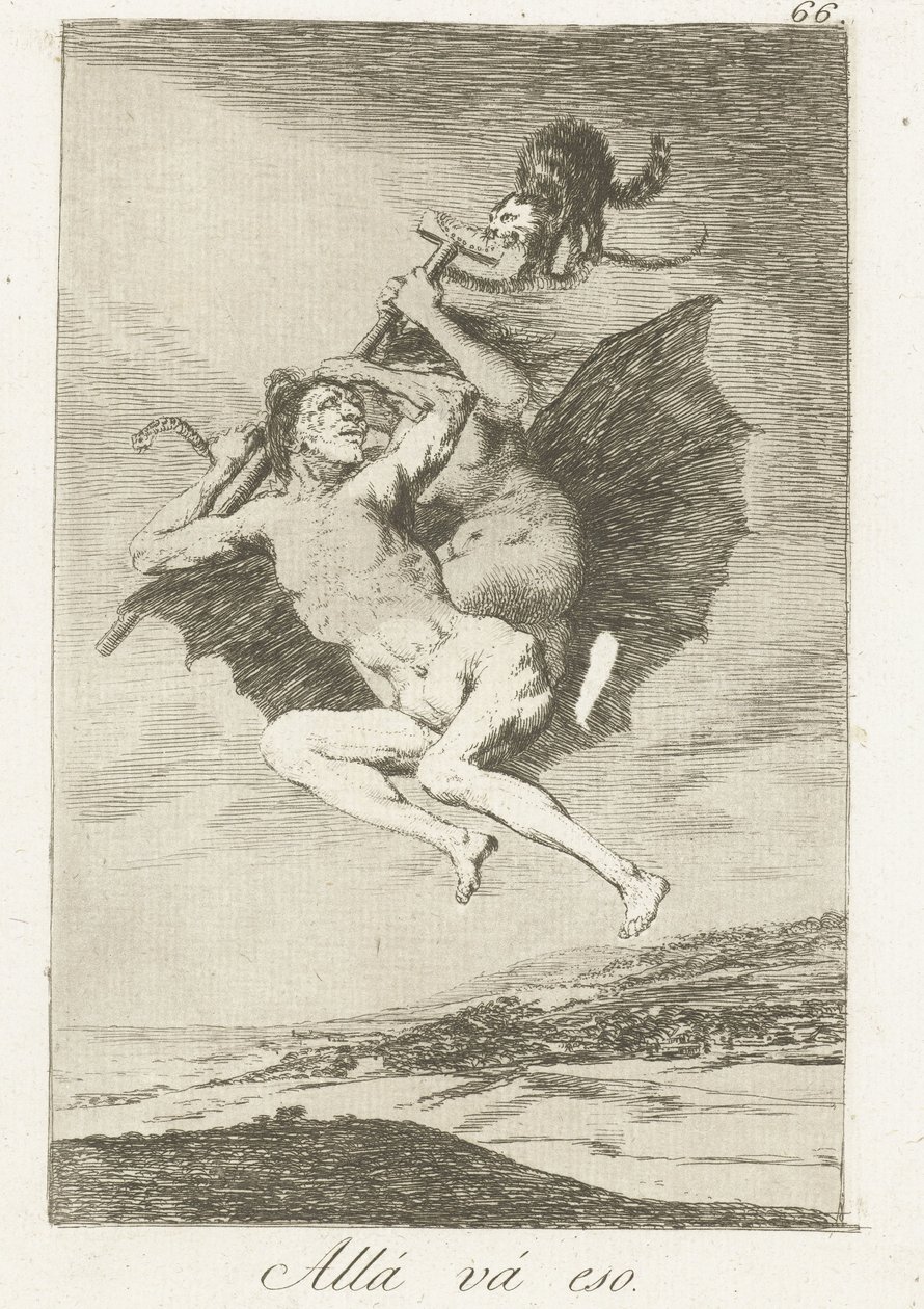 Là-bas (Allá va eso, Los Caprichos) - Francisco de Goya