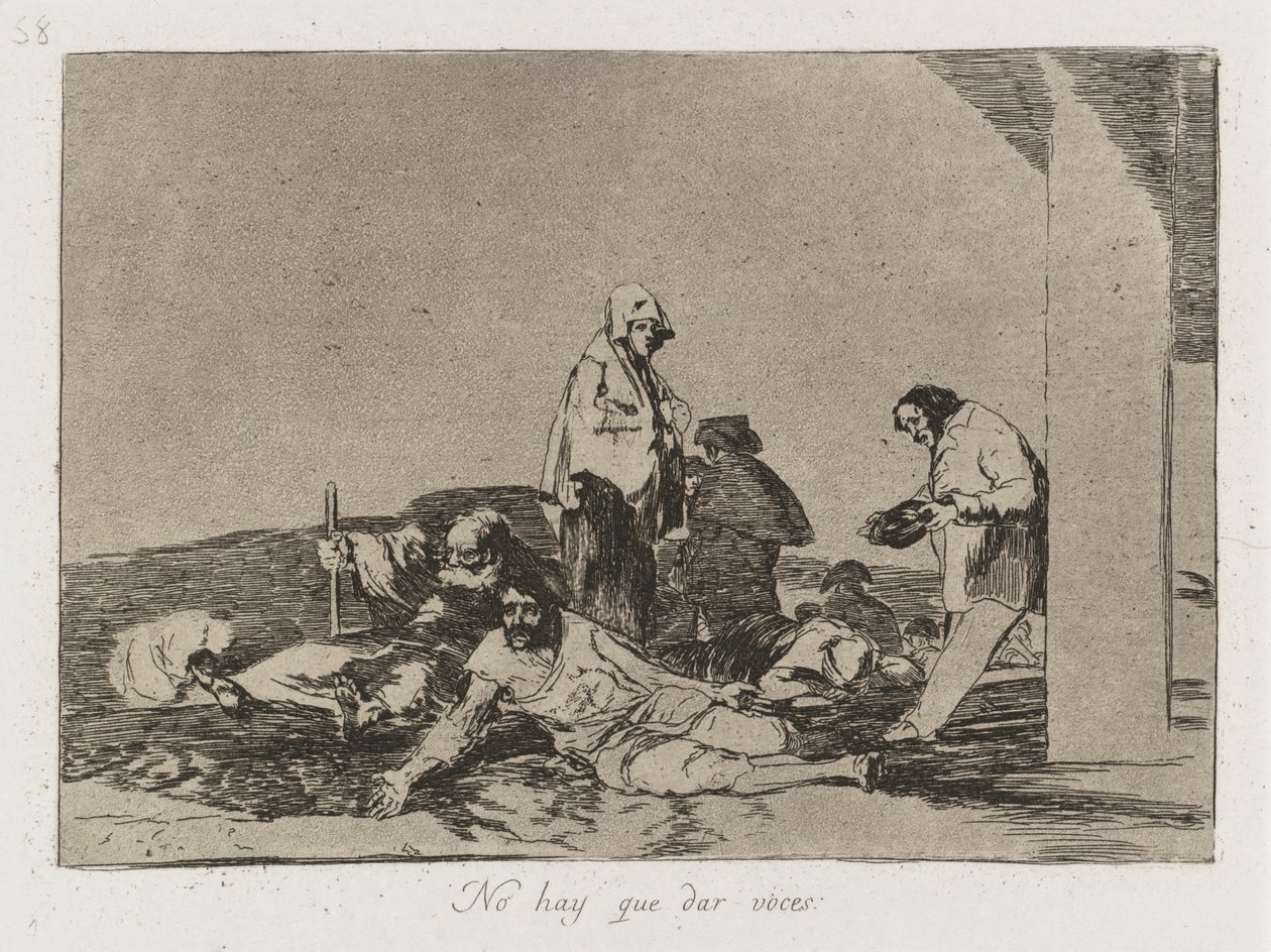 Désastres de la guerre : Pl. 58, Il ne sert à rien de crier - Francisco de Goya