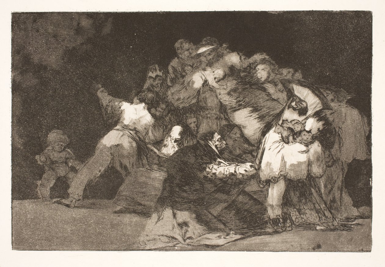Folie en général (Les griffes du chat et les vêtements du dévoué / tout comme le vice est souvent vêtu des habits de la vertu) - Francisco de Goya
